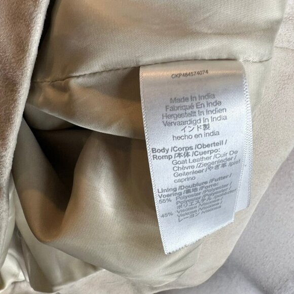 Madewell $498 Shrunken Zip-Front Jacket in Suede Light Sand Size 6 NO887 - Picture 8 of 11